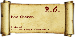 Max Oberon névjegykártya
